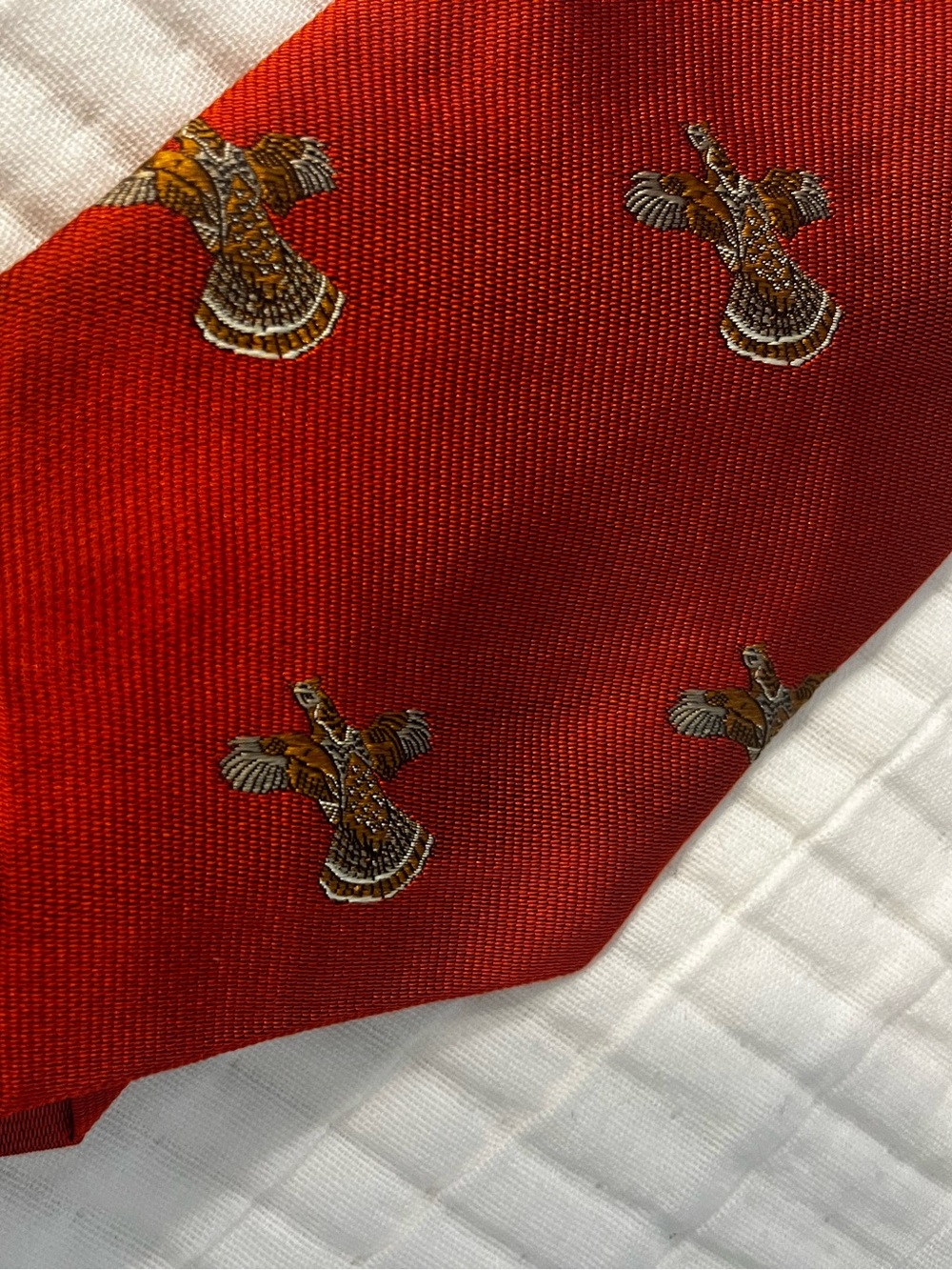 Beretta Handmade Red Tie with Pheasant